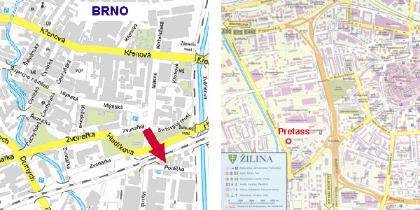 jak nás najdete v Brně a Žilině